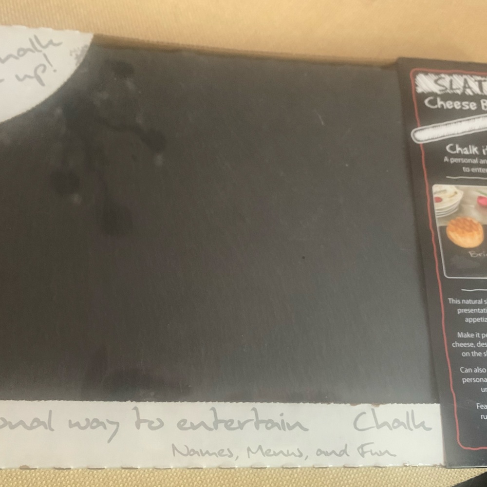 NIB Slate Chalkboard/Menu Board/Cheeseboard - 7” x 11” for Partys & Everyday
